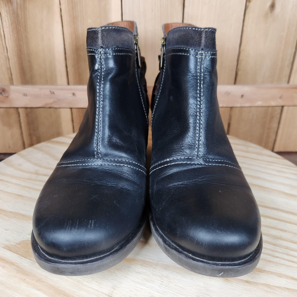 Pikolinos Le Mans Boots Womens 7.5 38 Black Leather Ankle Zip Booties Casual - Picture 2 of 9
